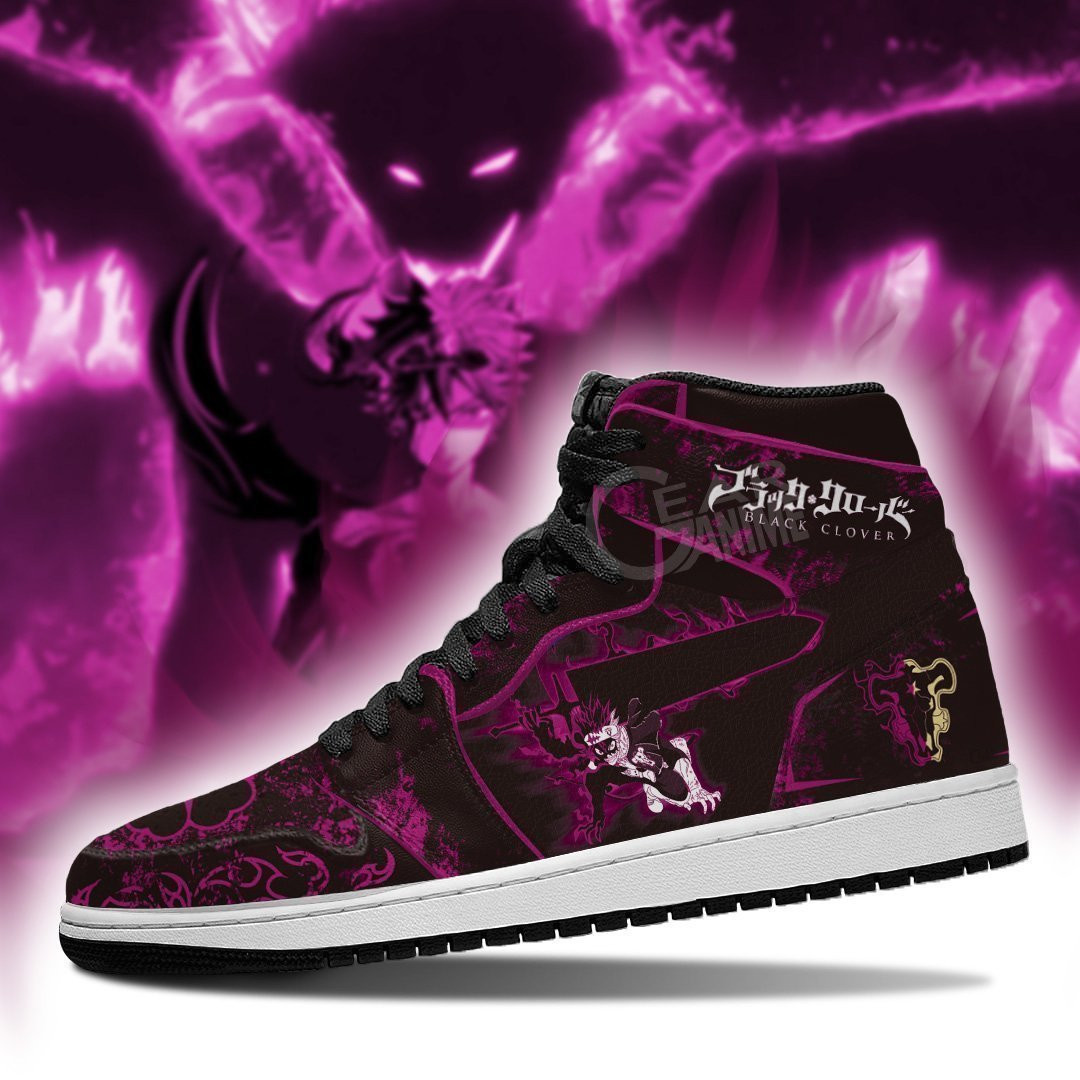 Black Asta Sneakers Custom Purple Black Clover Anime Sneakers - 3 - GearAnime
