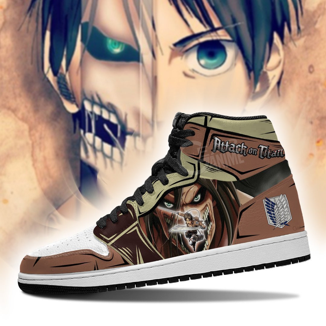 Eren Yeager Titan Sneakers AOT Anime Shoes -  attack on titan - Angle 3