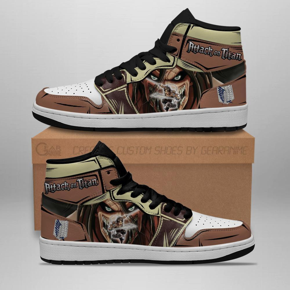 Eren Yeager Titan Custom J1 Sneakers Attack On Titan Anime -  attack on titan - Angle 1