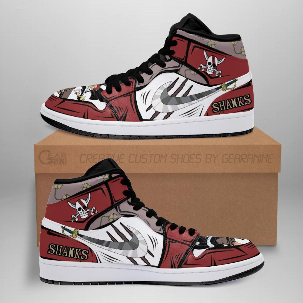 Red Haired Shanks J1s Sneakers Comfort Fit Gryphon Sword -  One Piece - Angle 2
