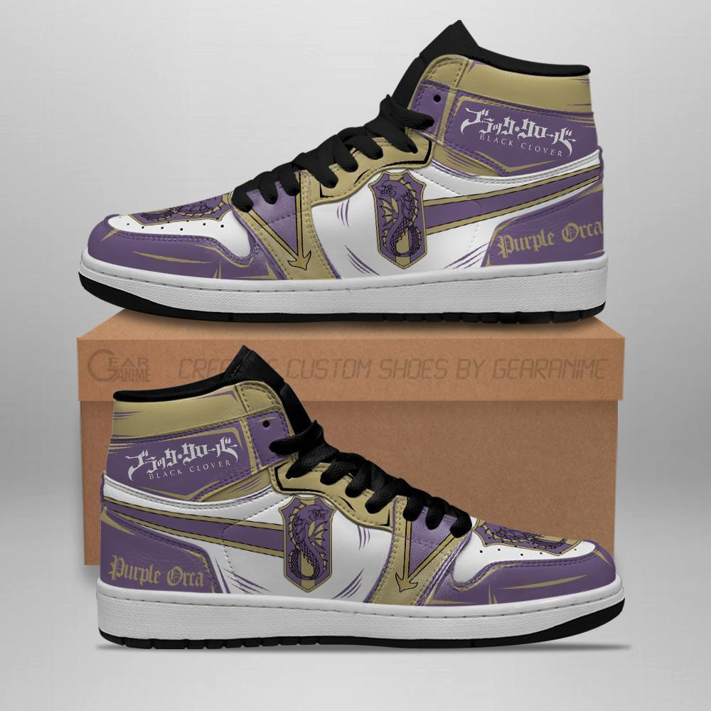 Purple Orca Magic Knight Sneakers Black Clover Sneakers Anime - 2 - GearAnime
