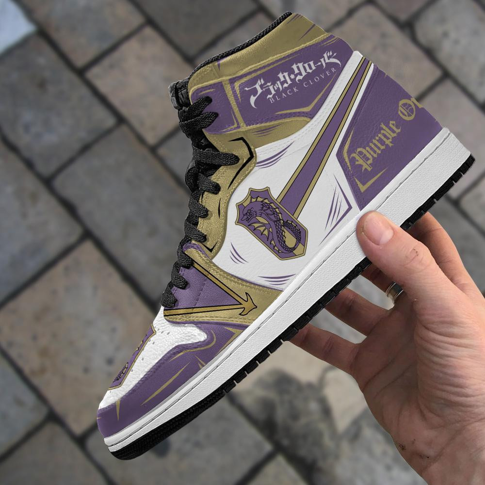 Purple Orca Magic Knight Sneakers Black Clover Sneakers Anime - 4 - GearAnime