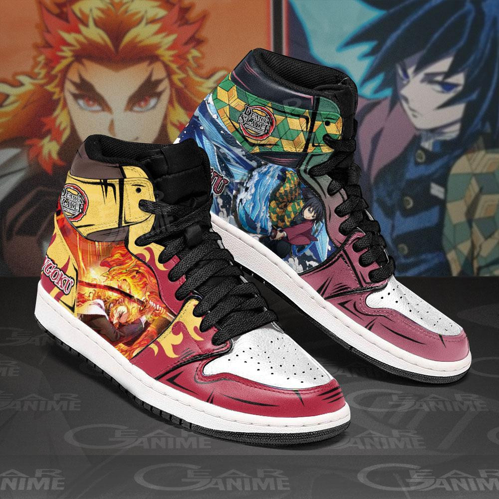 Giyu and Rengoku Sneakers Anime Shoes -  Demon Slayer: Kimetsu no Yaiba - Angle 2
