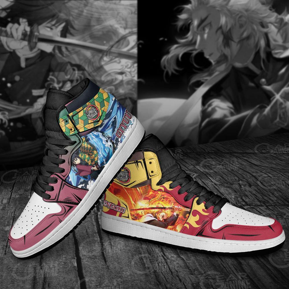 Giyu and Rengoku Sneakers Anime Shoes -  Demon Slayer: Kimetsu no Yaiba - Angle 4