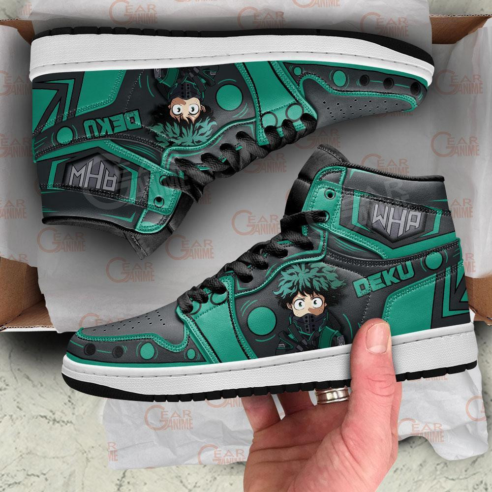 Musketeer Izuku Midoriya Deku J1s Sneakers -  My Hero Academia - Angle 3