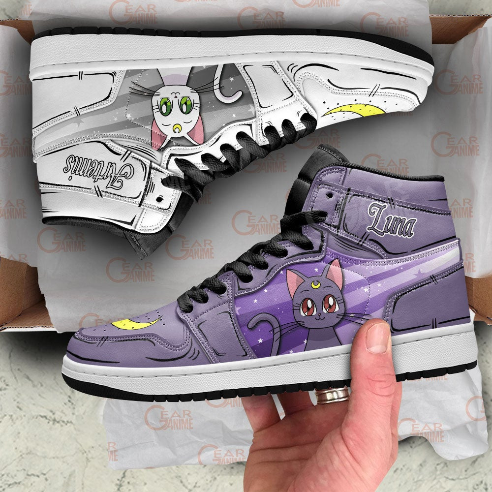 Luna and Artemis Sneakers Sailor Anime Shoes -  Sailor Moon - Angle 2