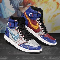 Shoto Todoroki Sneakers Ice and Fire Custom Anime Shoes -  My Hero Academia - Angle 2