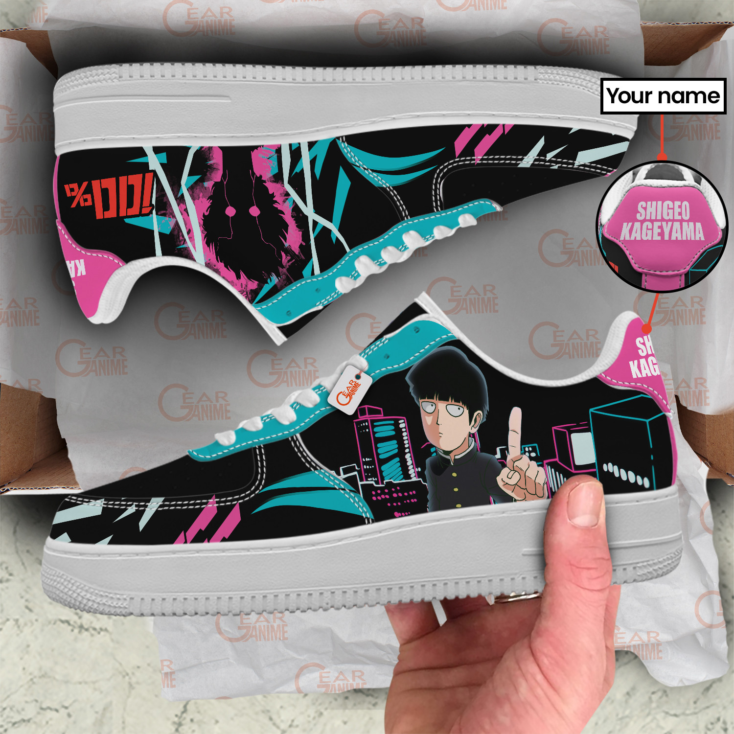 Shigeo Kageyama Personalized Low-Top Sneakers-GearAnime.com
