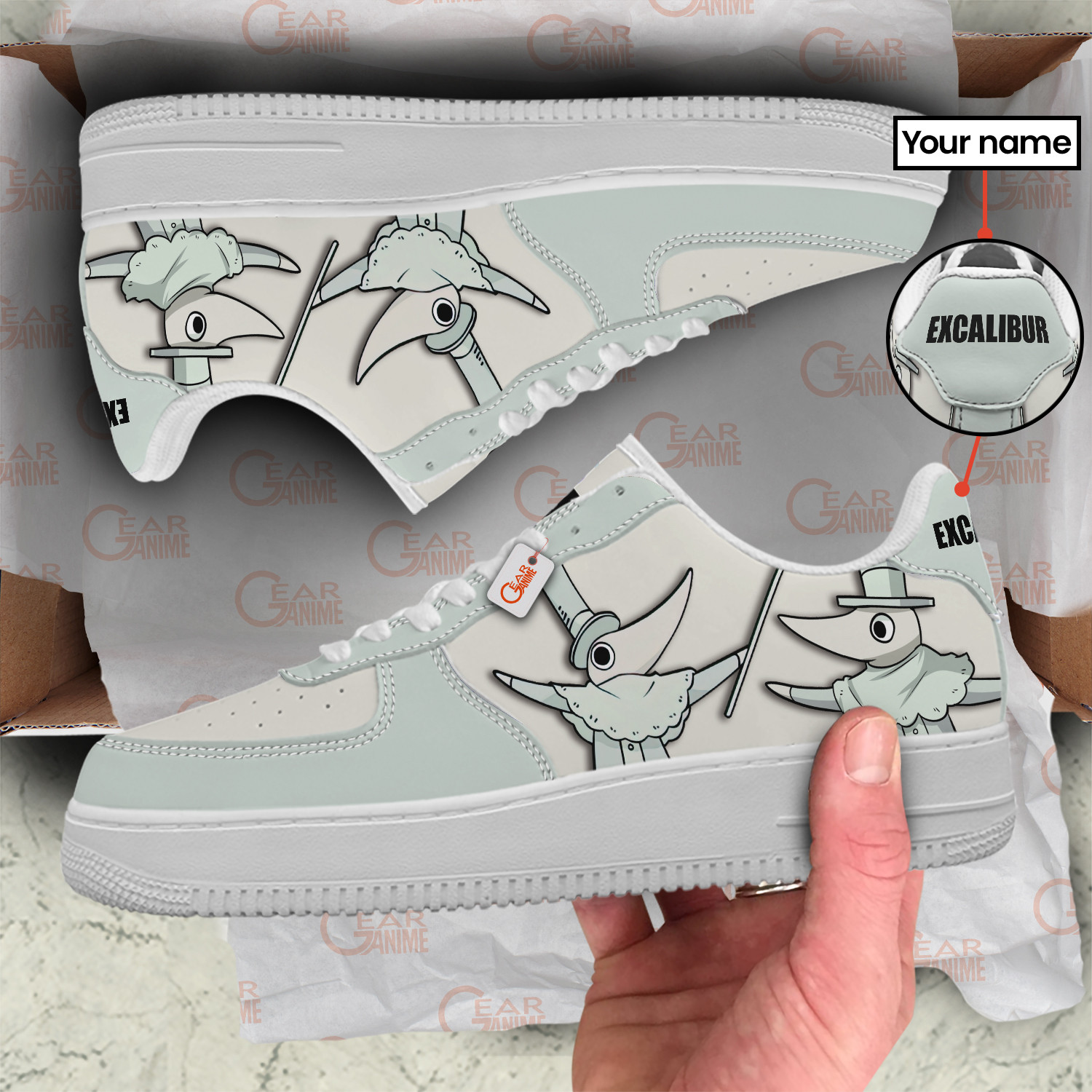 Excalibur Personalized Low-Top Sneakers-GearAnime.com