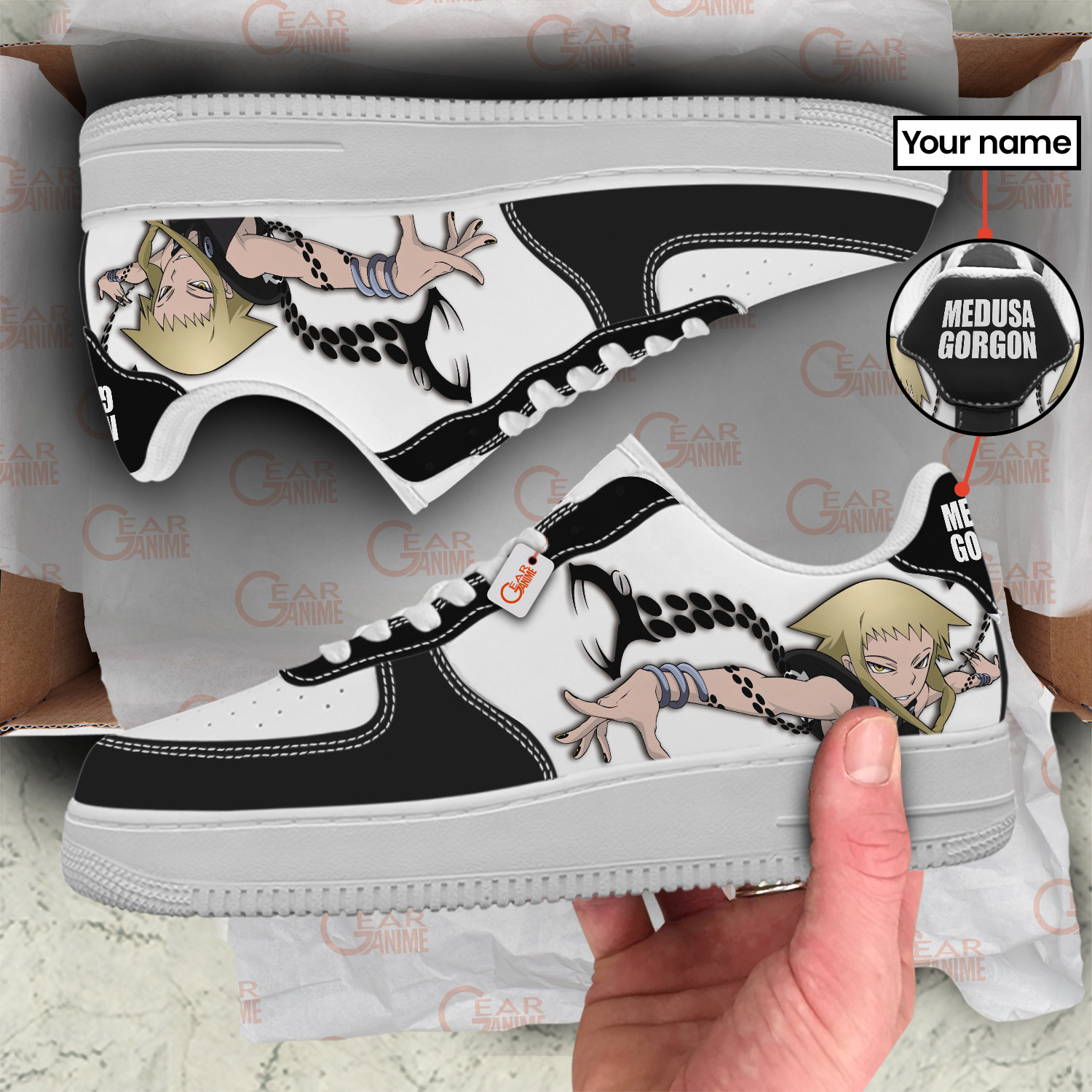 Medusa Gorgon Personalized Low-Top Sneakers-GearAnime.com