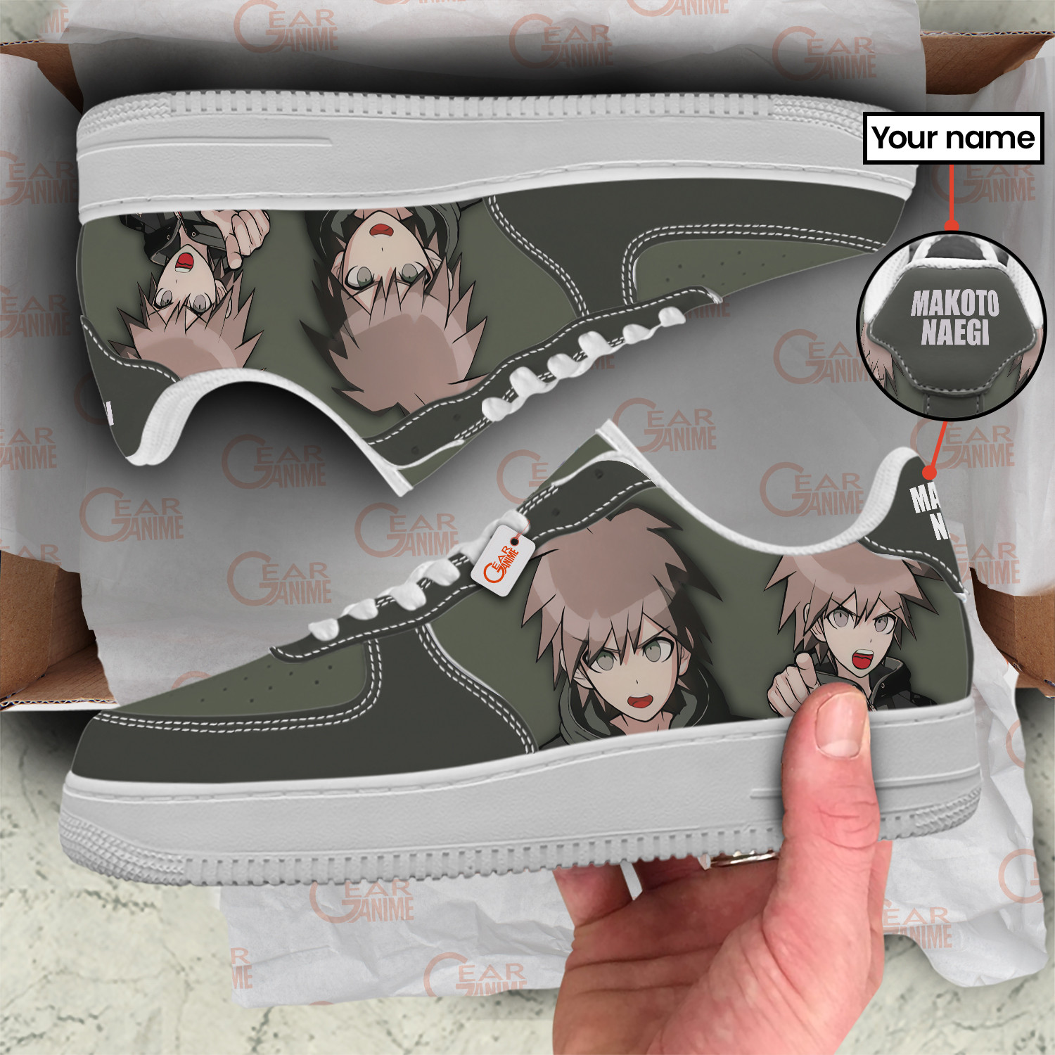 Makoto Naegi Personalized Low-Top Sneakers-GearAnime.com
