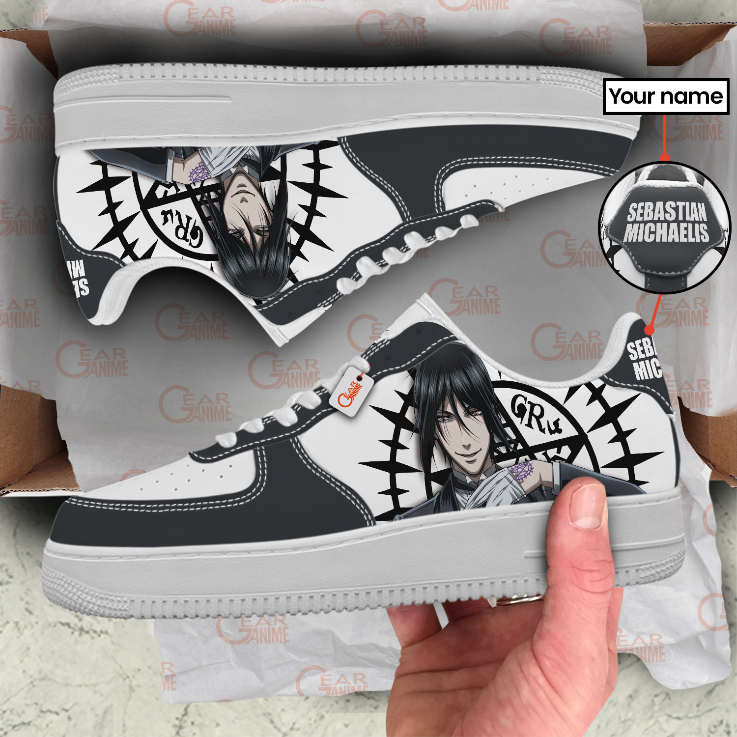 Sebastian Michaelis Personalized Low-Top Sneakers-GearAnime.com