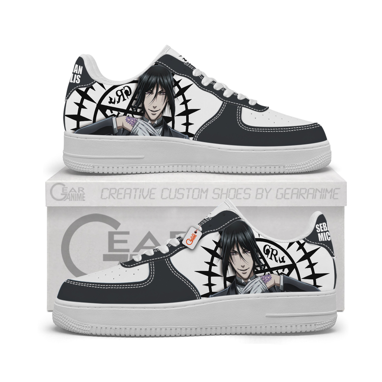Sebastian Michaelis Personalized Low-Top Sneakers-GearAnime.com