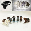 6pcs/set Game of Thrones Winterfell Stark Direwolf Army Animals Minifigures Toys