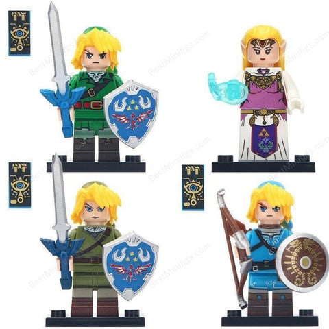 4pcs/set The Legend of Zelda - Link and Princess Zelda Minifigure Gift -  Best Minifigs
