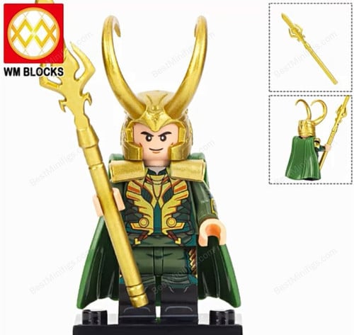 Loki with Spear Gungnir - Marvel Thor (2011) Minifigures Block Toys