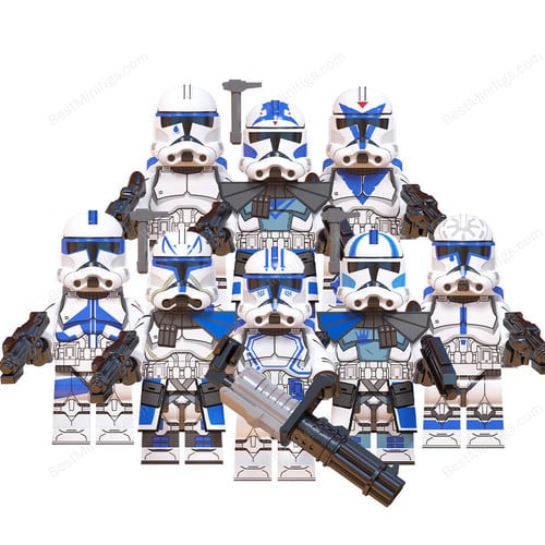 8pcs Star Wars 501st Legion Captain Rex Jesse Hardcase Echo Fives Minifigures