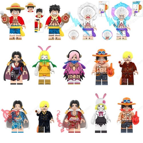 14pcs One Piece Luffy Nika Ace Boa Hancock Reiju Sanji Carrot Minifigures Set