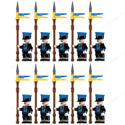 10pcs Napoleonic Wars Brunswick Uhlan Soldiers Minifigures Set