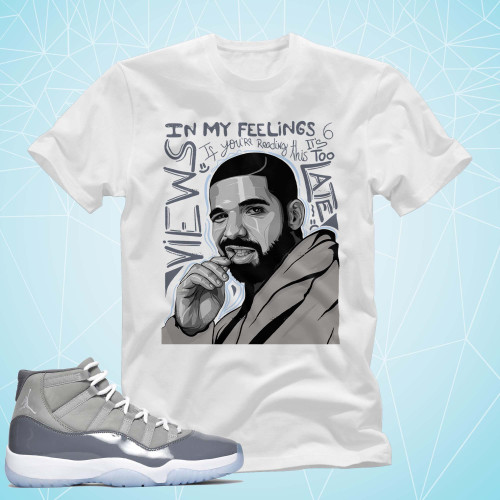 Air Jordan 11 Retro Cool Grey Match Shirts - Drake Shirts