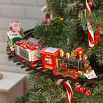 Electric Christmas Tree Train Set Attaches To Your Tree Realistic Sounds & Lights Christmas Gift Toy Battery Operated 2021 New