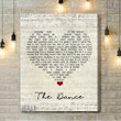 Garth Brooks The Dance Script Heart Song Lyric Quote Music Art Print - Canvas Print Wall Art Home Decor