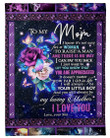 Mother's Day Gift Ideas Custom Name That's Messages From Son With Love To Mom Butterfly Blanket - Personalized Fleece Blanket