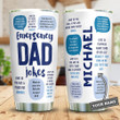 Personalized Gift Emergency Dad Jokes Customized Stainless Steel Tumbler