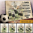 Personalized Father's Day Gifts Soccer Dear Dad From Child Thank You - Customized Canvas Print Wall Art Home Decor
