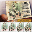 Personalized Father's Day Gifts Basketball Dear Dad From Child Thank You - Customized Canvas Print Wall Art Home Decor