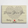 Personalized Name Valentine's Day Gifts Heart Shaped Song Lyrics Anniversary Wedding Present - Customized Canvas Print Wall Art Home Decor