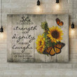 Inspirational & Motivational Wall Art Housewarming Gift She Is Clothed - Butterfly Canvas Print Home Decor