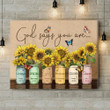 Inspirational & Motivational Wall Art Housewarming Gift God Says - Butterfly & Sunflower Canvas Print Home Decor