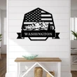 Best Customized Name Housewarming Gifts American Mountain Outdoor Cut Metal Monogram Sign - Personalized Wall Metal Art Home Decor