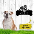 Best Customized Name Father's Day, Mother's Day Gifts English Bulldog Dog Cut Metal Monogram Sign - Personalized Pets Wall Metal Art Home Decor