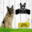 Best Customized Name Father's Day, Mother's Day Gifts German Shepherd Dog Cut Metal Monogram Sign - Personalized Pets Wall Metal Art Home Decor