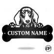 Best Customized Name Father's Day, Mother's Day Gifts Dachshund Dog Cut Metal Monogram Sign - Personalized Pet Wall Metal Art Home Decor