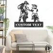 Best Customized Name Housewarming, Birthday Gifts Motorcycle Motocross Mother & SonCut Metal Sign - Personalized Wall Metal Art Home Decor