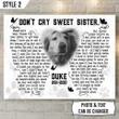Customized Name & Photo Gift For Dog Sister, Gift For Pet Lovers, Don't Cry For Me Sister Memorial Pet - Personalized Canvas Print Wall Art Home Decor