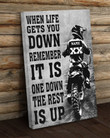 Customized Name & Number Gift For Father's Day, Gift For Birthday When Life Gets You Down Biker - Personalized Canvas Print Wall Art Home Decor
