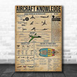 Inspirational & Motivational Wall Art Father's Day, Birthday Gift Aircraft Knowledge Vintage - Canvas Print Home Decor