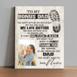 Customized Photo & Name Happy Father's Day, Birthday Gift From Daughter, From Son - Personalized Canvas Print Home Decor