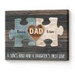 Customized Name Happy Father's Day, Birthday Gift, Puzzle Sign Meaningful Gift For Father From Daughter, From Son - Personalized Canvas Print Home Decor