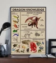 Inspirational & Motivational Wall Art Father's Day, Birthday Gift For Dad Dragon Knowledge Vintage - Canvas Print Home Decor