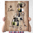 Happy Father's Day Customized Name & Photo Collage Pet Canvas Birthday Gift, Silhouette Black Lab Dog - Personalized Canvas Print Wall Art Home Decor