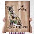 Happy Father's Day Customized Name & Photo Collage Pet Canvas Birthday Gift, Silhouette German Shepherd Dog - Personalized Canvas Print Wall Art Home Decor