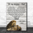 Happy Father's Day, Mother's Day, Birthday Gift, Unique Gift For Parent From Kids - Lion Canvas Print Home Decor