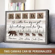 Customized Name Happy Father's Day, Birthday Gift, Unique Gift For Dad From Kids - Personalized Bear Canvas Print Home Decor