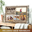 Customized Collage Photo & Name Happy Father's Day, Birthday Gift, Unique Gift For Dad From Mom & Kids - Personalized Canvas Print Home Decor