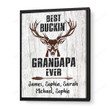 Customized Name Happy Father's Day, Birthday Gift, Unique Gift For Hunting Grandpa - Personalized Canvas Print Home Decor